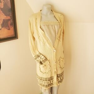 Vintage Pearl & Braid Embroidered Cardigan